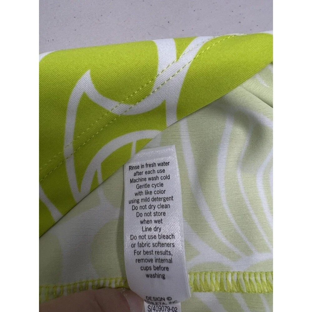 Athleta Kokomo Halter Swim Sport Dress XL Green Floral Print Bra Insert - Picture 9 of 11